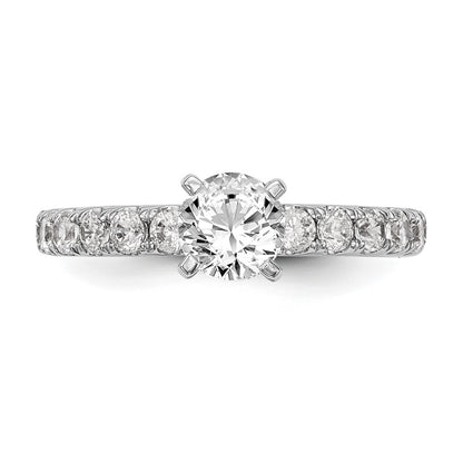 True Origin 14K White Gold 5/8 carat Lab Grown Diamond VS+ F+ Semi-Mount Peg Set Engagement Ring