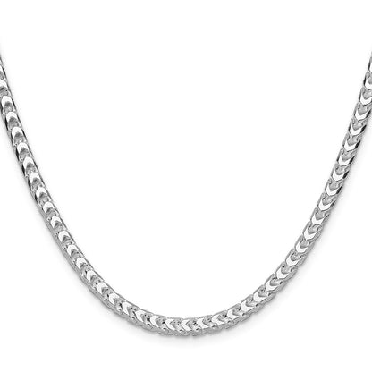 Sterling Silver 4.7mm D/C Square Franco 26 Inch Chain