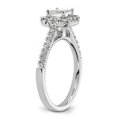 PLatinum Cushion Halo Diamond Semi-mount Engagement Ring