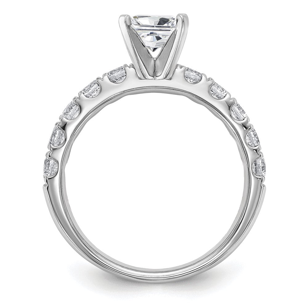 14K White Gold Certified 1 3/4 carat Lab Grown Diamond VS+ F+ Princess Complete Engagement Ring