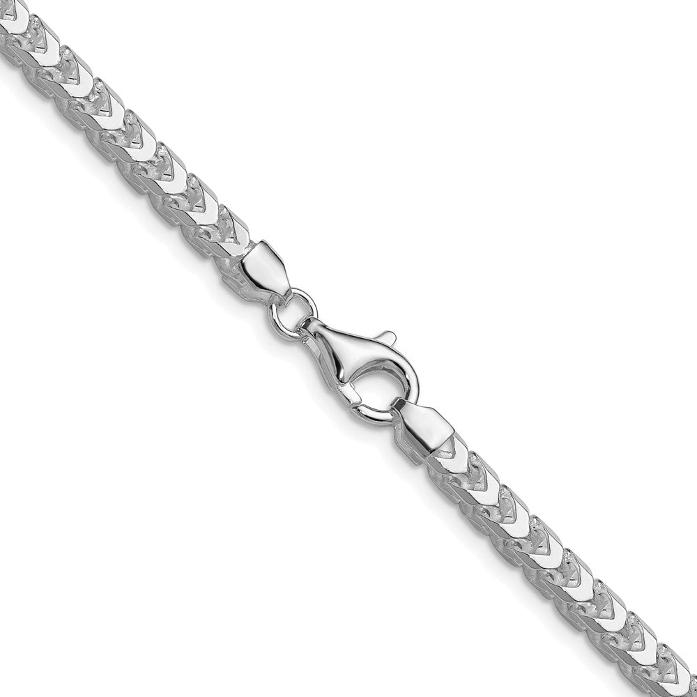 Sterling Silver Rhodium-plated 4.7mm D/C Square Franco 26 Inch Chain
