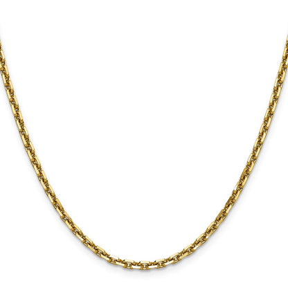 14K Yellow Gold 3.25mm D/C French Link 30 Inch Chain