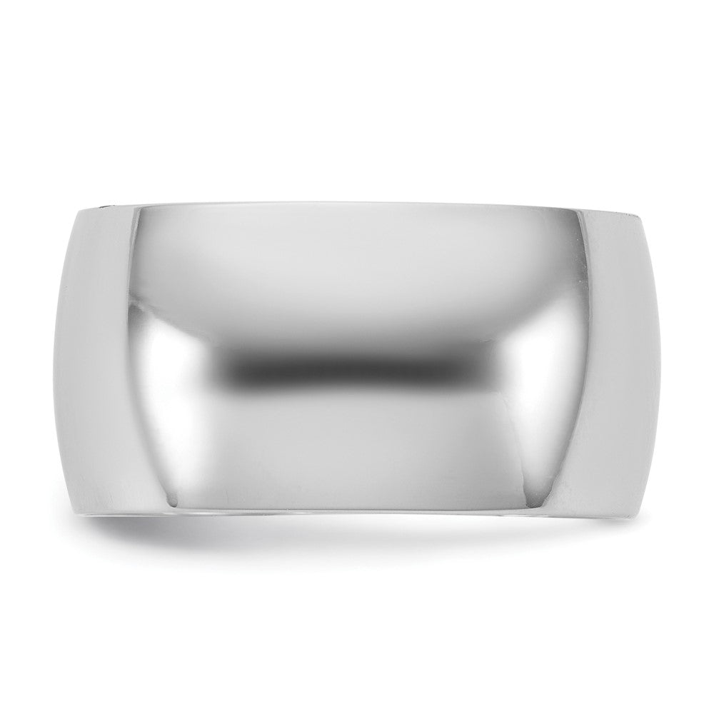 14k White Gold 10mm LTW Half Round Wedding Band Ring