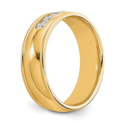 True Origin 14K Yellow Gold Men's 1/2 carat Lab Grown Diamond VS+ F+ Size 11.5 Complete Miligrain Wedding Band Ring
