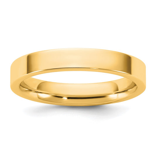 14K Yellow Gold 3.5mm Standard Flat Comfort Fit Wedding Band Ring