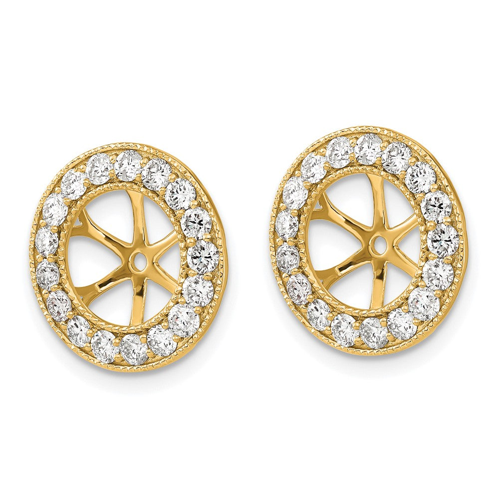 14K Yellow Gold 1.19 carat Diamond Circle Earring Jackets
