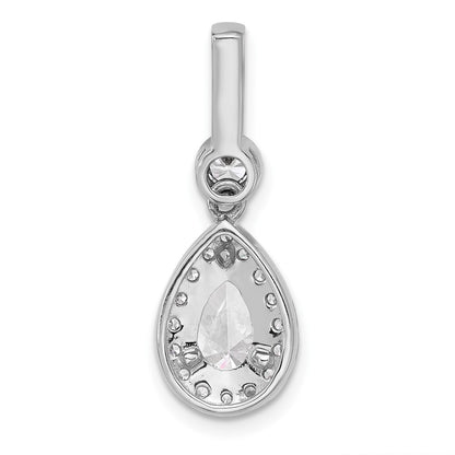 14K White Gold 2 carat Certified Lab Grown Diamond VS/SI+ G+ Pear Complete Halo Pendant