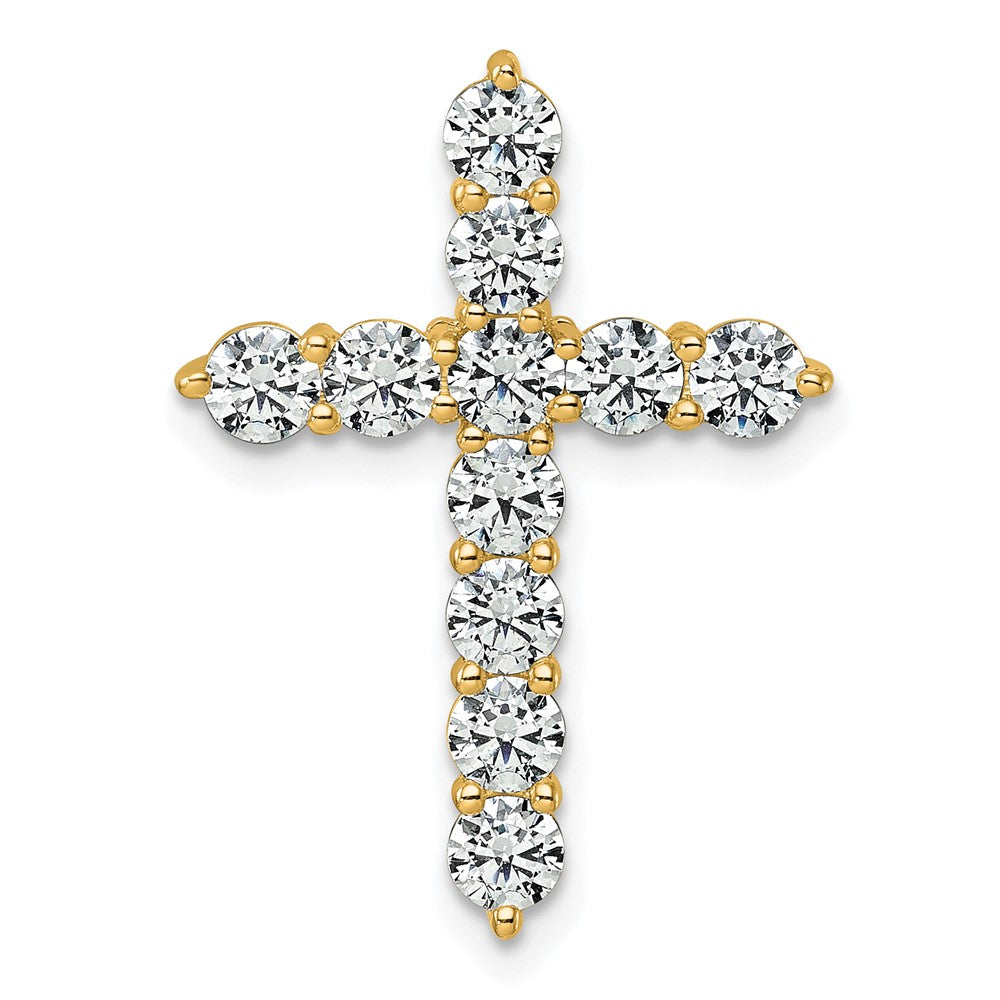 14K Yellow Gold Certified Lab Grown Diamond 2ctw VS/SI FGH Cross Pendant