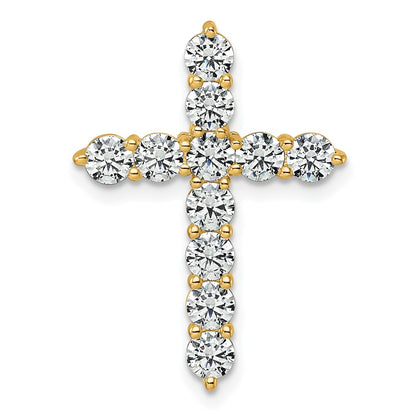 14K Yellow Gold Certified Lab Grown Diamond 2ctw VS/SI FGH Cross Pendant