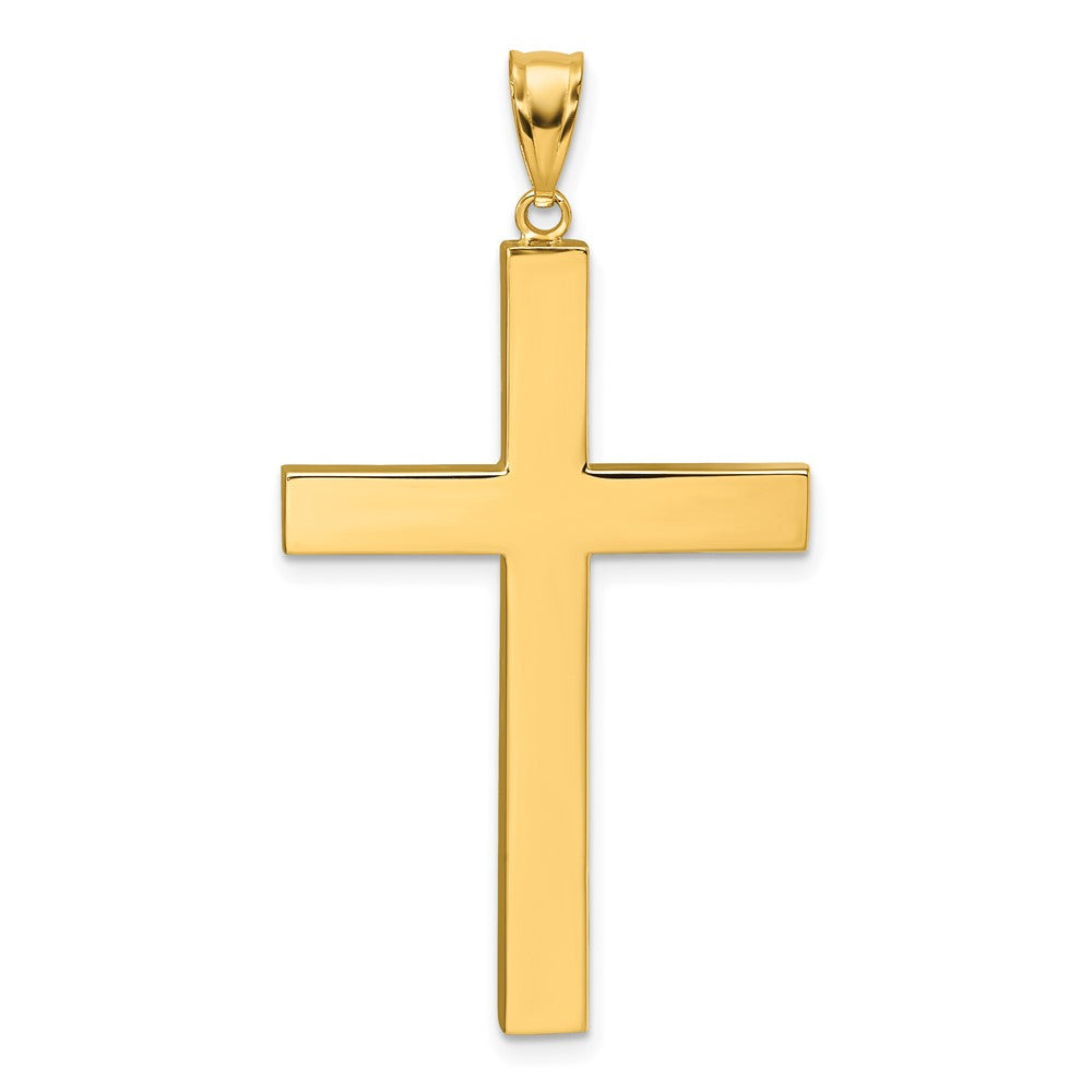 14K Yellow Gold Polished Hollow Latin Cross Pendant
