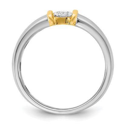 14K Two-Tone Gold .33ct Ladies Diamond Wedding Band Ring