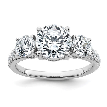True Origin 14K White Gold 2 carat Lab Grown Diamond VS+ F+ Complete Oval Three Stone Ring