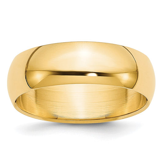 14K Yellow Gold 5.5mm LTW Half Round Wedding Band Ring