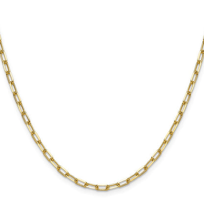 14K Yellow Gold 3.0mm Solid Beveled Paperclip 22 Inch Chain