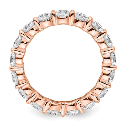 14K Rose Gold Polished Size 8.5 Shared Prong 4 carat Diamond Complete Eternity Wedding Band Ring