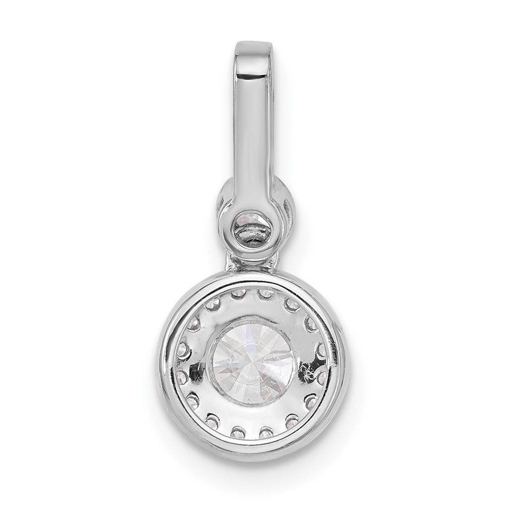 14K White Gold 1 carat Lab Grown Diamond VS/SI+ G+ Round Complete Halo Pendant