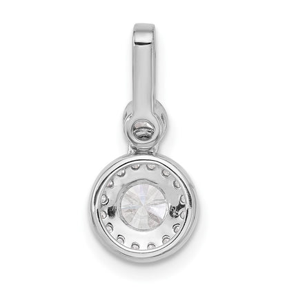 14K White Gold 1 carat Lab Grown Diamond VS/SI+ G+ Round Complete Halo Pendant