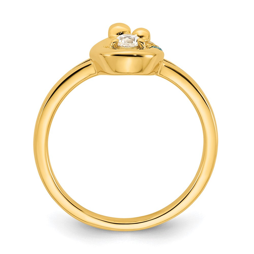 14k Yellow Gold 2-D Polished Dolphin Jumping Charm