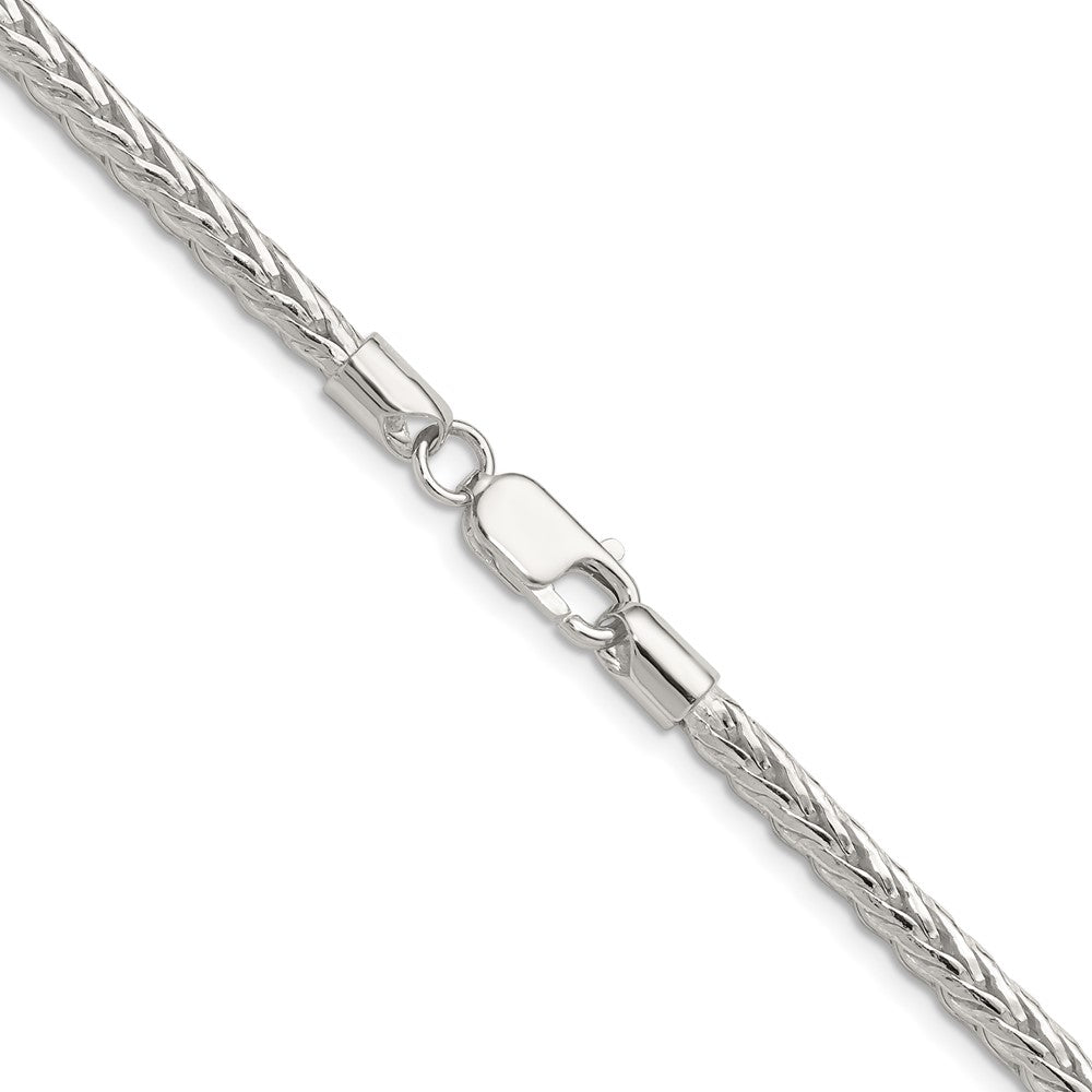 Sterling Silver 3.8mm Diamond-cut Round Franco 30 Inch Chain