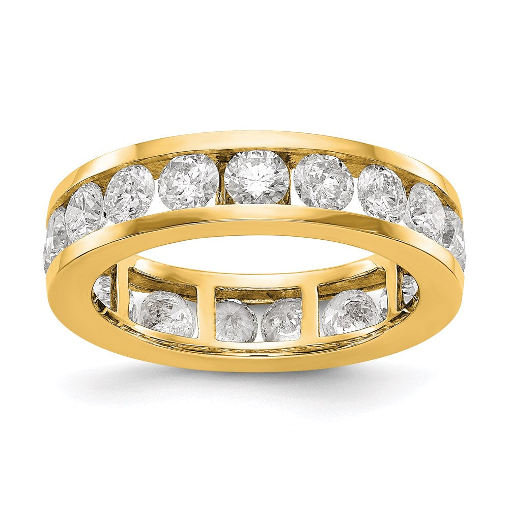 14K Yellow Gold Polished 3ct Channel Set Diamond Eternity Wedding Band Ring