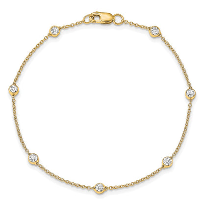 True Origin 14K Yellow Gold 1/2 carat Lab Grown Diamond VS+ F+ Complete 9 Station 9 in Bracelet