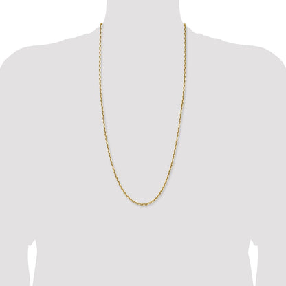 14K Yellow Gold 3.90mm D/C French Link 30 Inch Chain