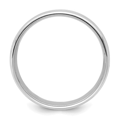 14K White Gold 6mm Standard Weight Comfort Fit Brushed Satin with Center Groove Wedding Band Ring