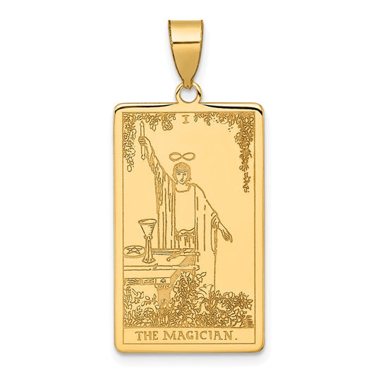 14K Yellow Gold The Magician Tarot Card Pendant