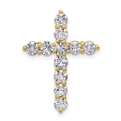 14K Yellow Gold Certified Lab Grown Diamond 1.5ctw VS/SI FGH Cross Pendant