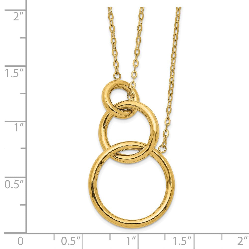 14K Yellow Gold Oval Linked Layer Chain Necklace