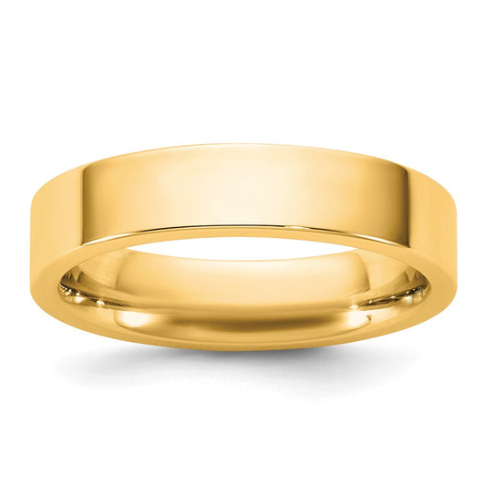 14K Yellow Gold 4.5mm Standard Flat Comfort Fit Wedding Band Ring
