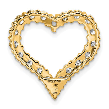14K Yellow Gold Certified Lab Grown Diamond VS DEF Heart Pendant