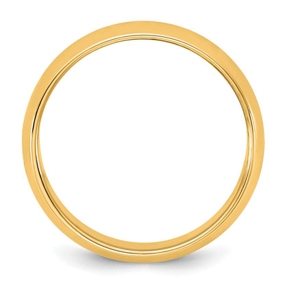 14K Yellow Gold 6.5mm Half Round Wedding Band Ring