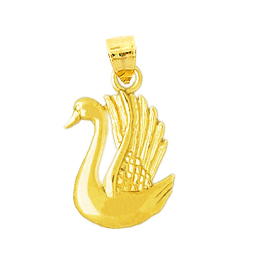 14K Gold 17MM Swan Charm