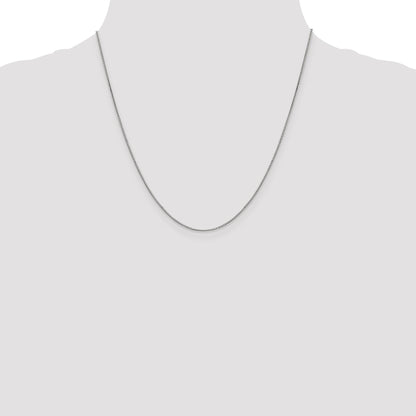 2 Inch 14K White Gold .9mm Box Chain Necklace