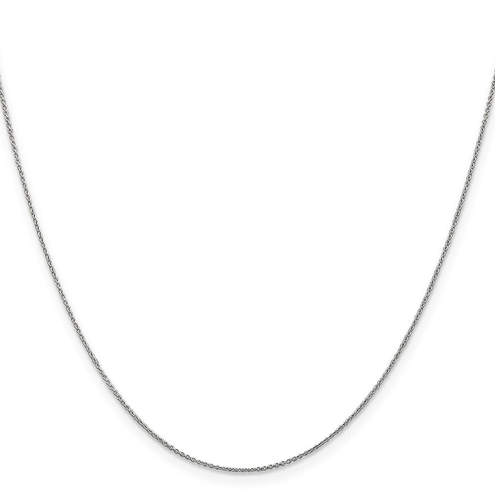 18 Inch 14K White Gold .8mm Round Cable Chain Necklace