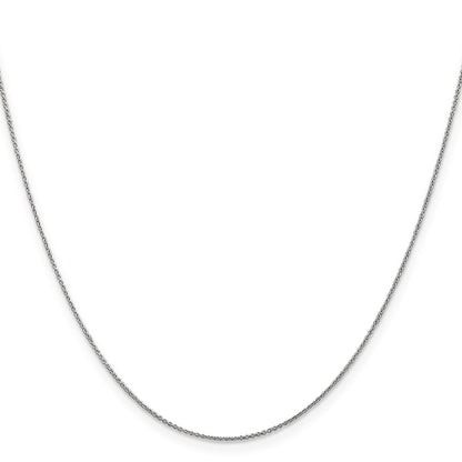 18 Inch 14K White Gold .8mm Round Cable Chain Necklace
