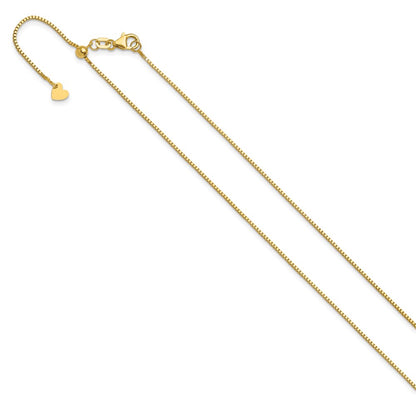 3 Inch 14K Yellow Gold Adjustable .9mm Box Chain Necklace