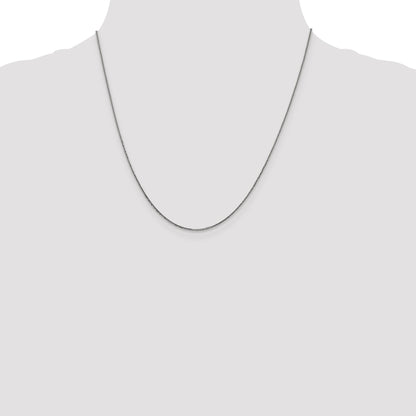 2 Inch 14K White Gold .8mm D/C Quadra Wheat Chain Necklace