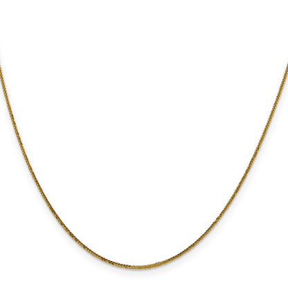 16 Inch 14K Yellow Gold .8mm D/C Quadra Wheat Chain Necklace