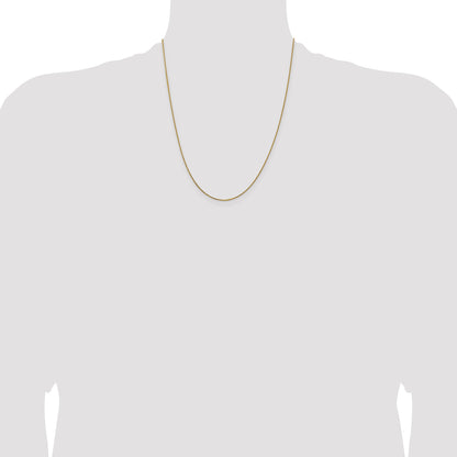 22 Inch 14K Yellow Gold .8mm D/C Quadra Wheat Chain Necklace