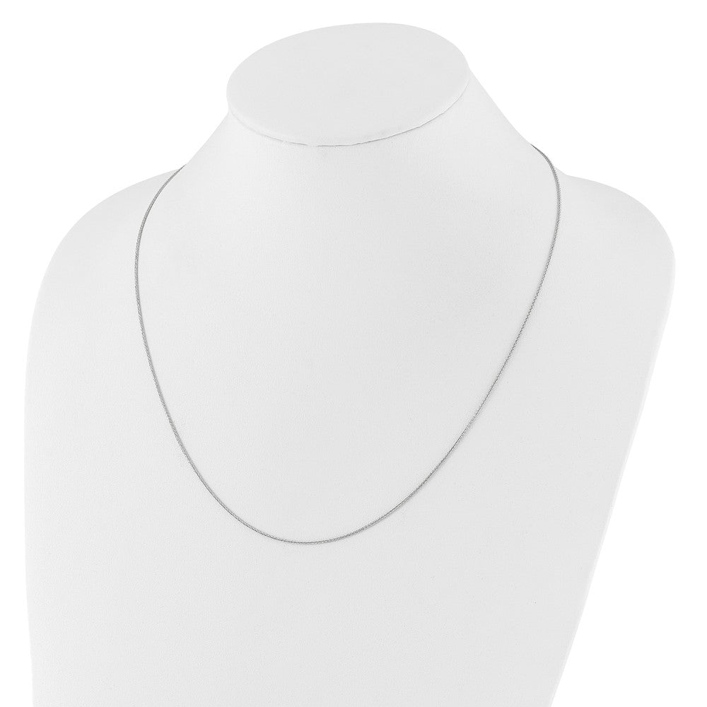 3 Inch 14K White Gold Adjustable 1mm Wheat Chain Necklace