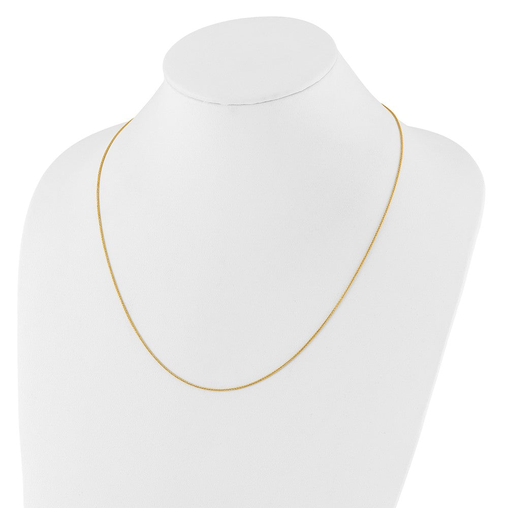 22 Inch 14K Yellow Gold Adjustable 1mm Wheat Chain Necklace