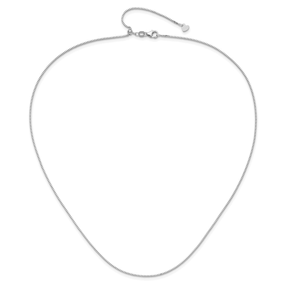 3 Inch 14K White Gold Adjustable .9mm Box Chain Necklace
