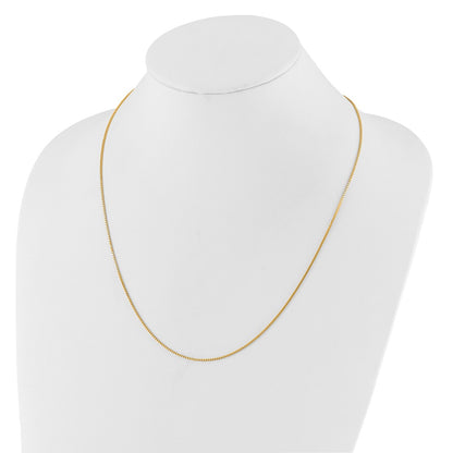 22 Inch 14K Yellow Gold Adjustable 1mm Box Chain Necklace