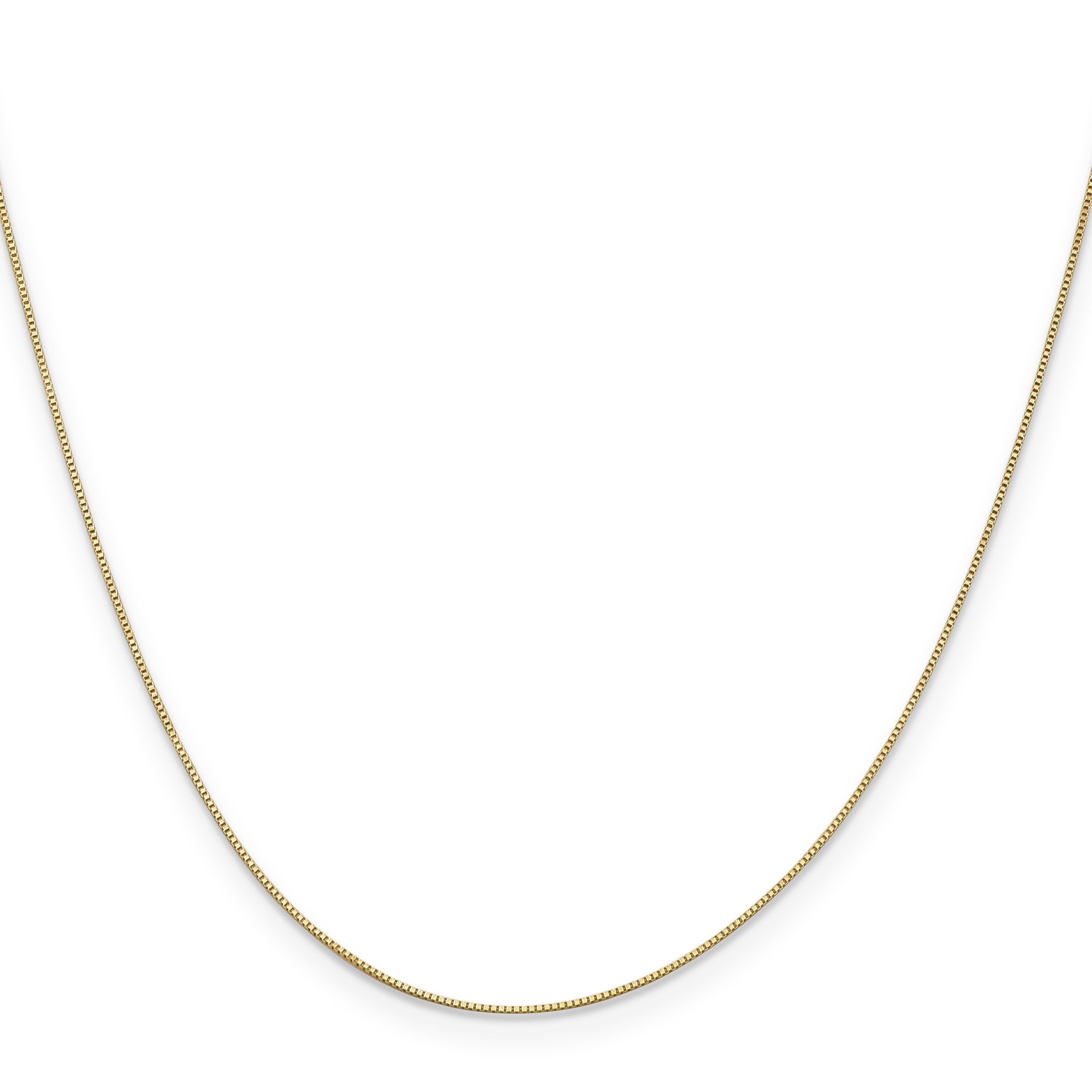 16 Inch 14K Yellow Gold .5mm Baby Box With Lobster Clasp Chain Necklace