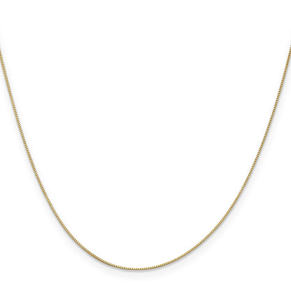 16 Inch 14K Yellow Gold .5mm Baby Box With Lobster Clasp Chain Necklace