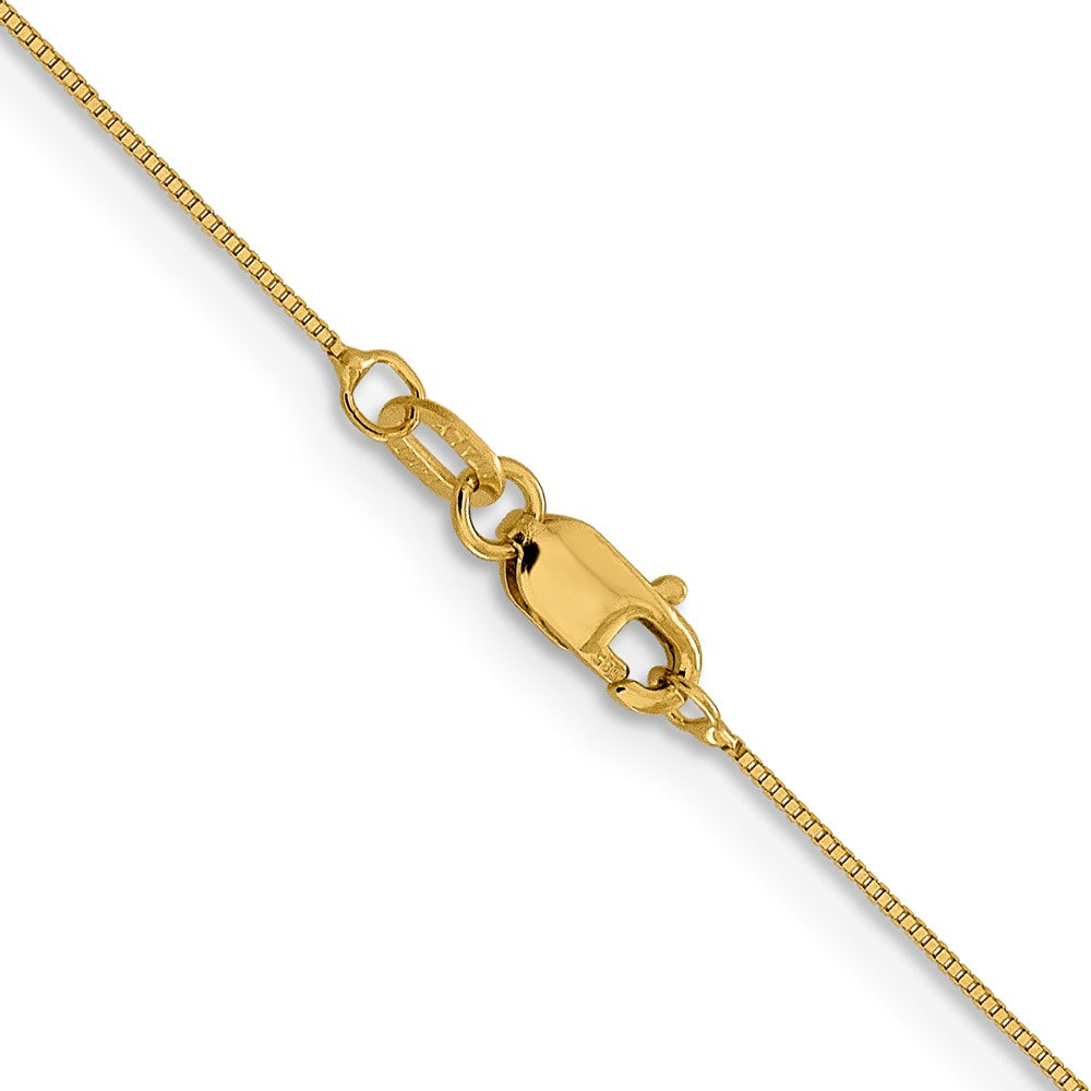 22 Inch 14K Yellow Gold .5mm Baby Box With Lobster Clasp Chain Necklace