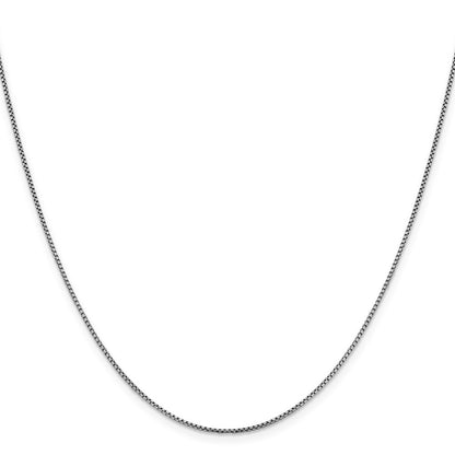 2 Inch 14K White Gold 1.1mm Sparkle Round Box Chain Necklace