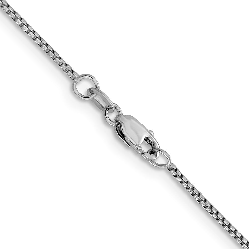 2 Inch 14K White Gold 1.1mm Sparkle Round Box Chain Necklace